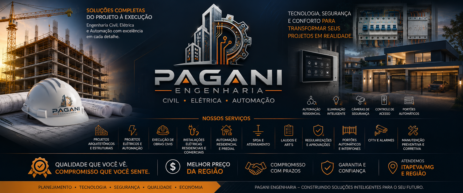 Pagani Engenharia — soluções completas em Engenharia Civil, Elétrica e Automação em Itapeva/MG